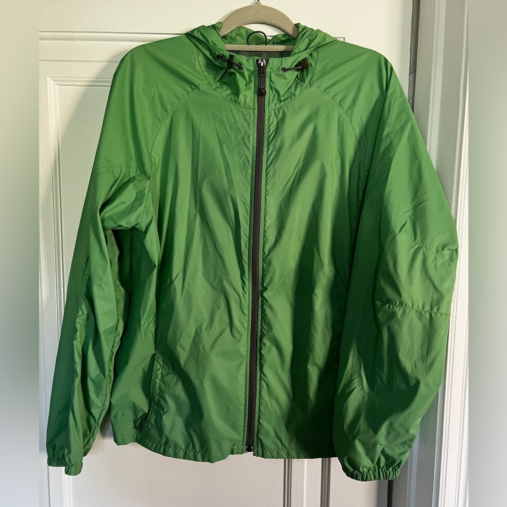 Eddie Bauer Green Lightweight Hooded Utility Jacket